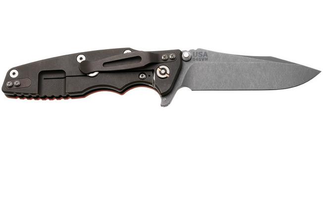 Afbeelding voor Rick Hinderer Eklipse 3.5" Spearpoint Battle Bronze S45VN, Titanium Orange G10, zakmes