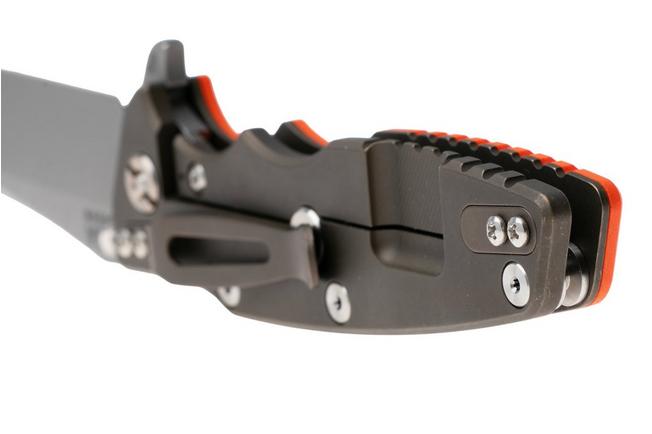 Afbeelding voor Rick Hinderer Eklipse 3.5" Spearpoint Battle Bronze S45VN, Titanium Orange G10, zakmes