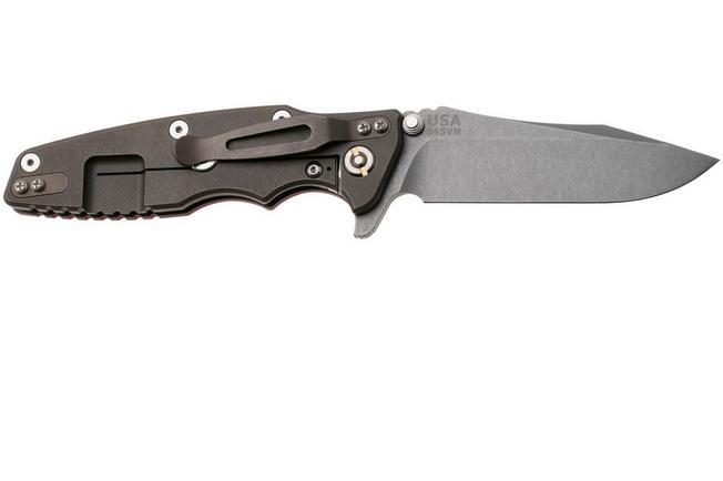 Afbeelding voor Rick Hinderer Eklipse 3.5" Spearpoint Battle Bronze S45VN, Titanium Red G10, zakmes