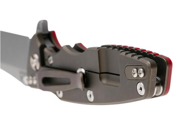 Afbeelding voor Rick Hinderer Eklipse 3.5" Spearpoint Battle Bronze S45VN, Titanium Red G10, zakmes