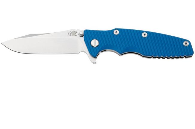 Afbeelding voor Rick Hinderer Eklipse 3.5" Spearpoint Stonewashed S45VN, Titanium Blue G10, zakmes