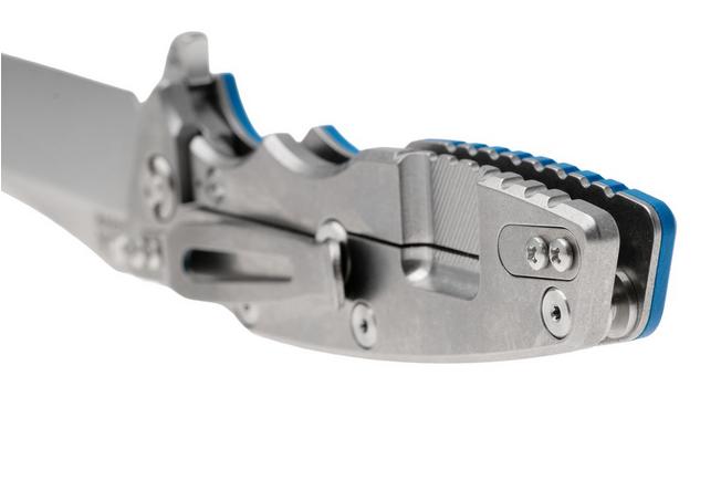 Afbeelding voor Rick Hinderer Eklipse 3.5" Spearpoint Stonewashed S45VN, Titanium Blue G10, zakmes