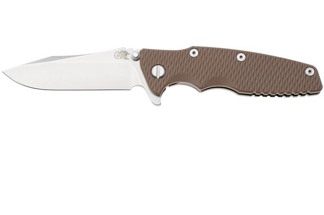 Afbeelding voor Rick Hinderer Eklipse 3.5" Spearpoint Stonewashed S45VN, Titanium Coyote G10, zakmes
