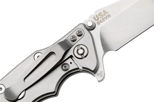 Afbeelding voor Rick Hinderer Eklipse 3.5" Spearpoint Stonewashed S45VN, Titanium Coyote G10, zakmes