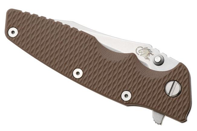 Afbeelding voor Rick Hinderer Eklipse 3.5" Spearpoint Stonewashed S45VN, Titanium Coyote G10, zakmes