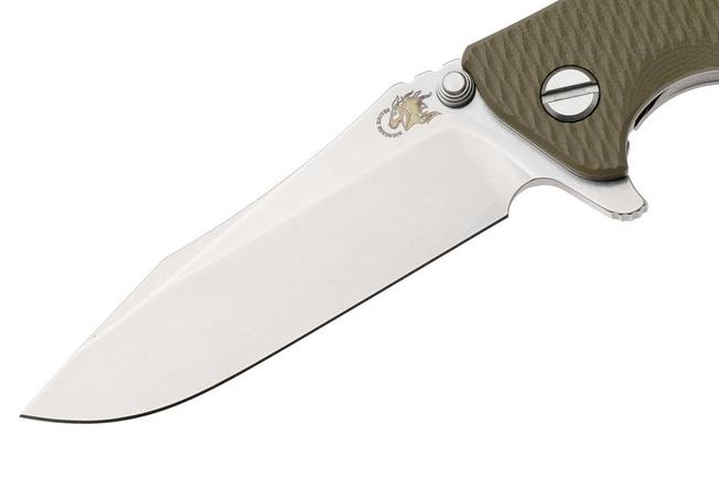 Afbeelding voor Rick Hinderer Eklipse 3.5" Spearpoint Stonewashed S45VN, Titanium OD Green G10, zakmes