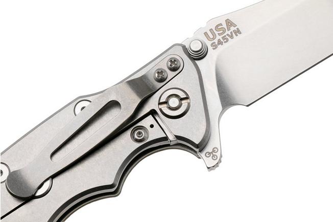 Afbeelding voor Rick Hinderer Eklipse 3.5" Spearpoint Stonewashed S45VN, Titanium OD Green G10, zakmes