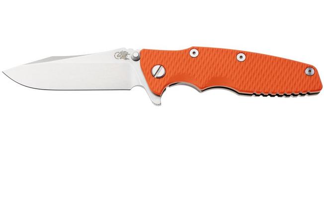 Afbeelding voor Rick Hinderer Eklipse 3.5" Spearpoint Stonewashed S45VN, Titanium Orange G10, zakmes