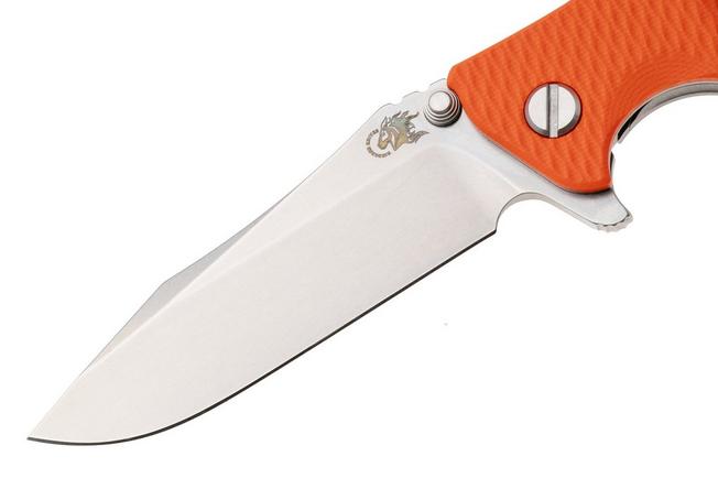 Afbeelding voor Rick Hinderer Eklipse 3.5" Spearpoint Stonewashed S45VN, Titanium Orange G10, zakmes