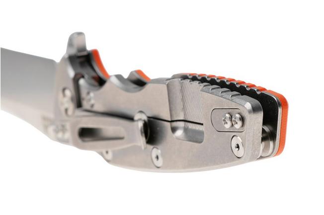 Afbeelding voor Rick Hinderer Eklipse 3.5" Spearpoint Stonewashed S45VN, Titanium Orange G10, zakmes