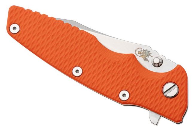 Afbeelding voor Rick Hinderer Eklipse 3.5" Spearpoint Stonewashed S45VN, Titanium Orange G10, zakmes