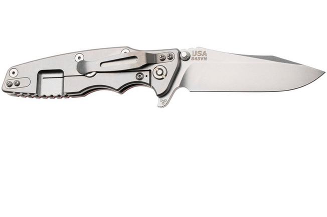 Afbeelding voor Rick Hinderer Eklipse 3.5" Spearpoint Stonewashed S45VN, Titanium Red G10, zakmes