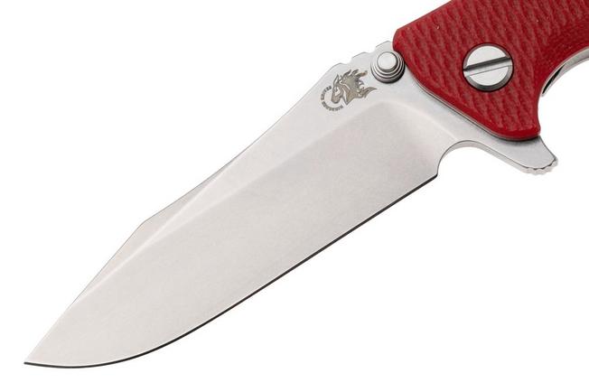 Afbeelding voor Rick Hinderer Eklipse 3.5" Spearpoint Stonewashed S45VN, Titanium Red G10, zakmes