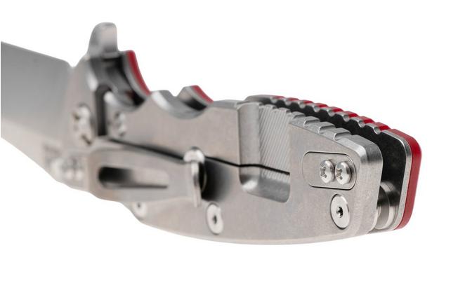 Afbeelding voor Rick Hinderer Eklipse 3.5" Spearpoint Stonewashed S45VN, Titanium Red G10, zakmes