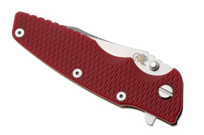 Afbeelding voor Rick Hinderer Eklipse 3.5" Spearpoint Stonewashed Bronze S45VN, Titanium Red G10, zakmes