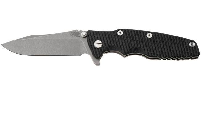 Afbeelding voor Rick Hinderer Eklipse 3.5" Spearpoint Working Finish S45VN, Titanium Black G10, zakmes