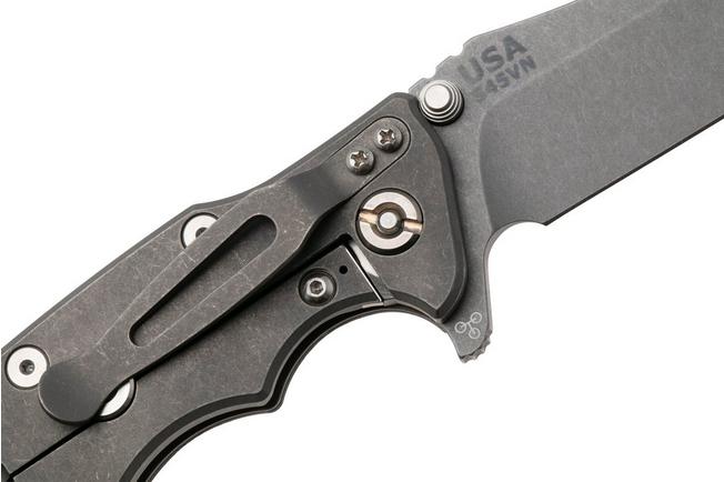 Afbeelding voor Rick Hinderer Eklipse 3.5" Spearpoint Working Finish S45VN, Titanium Black G10, zakmes