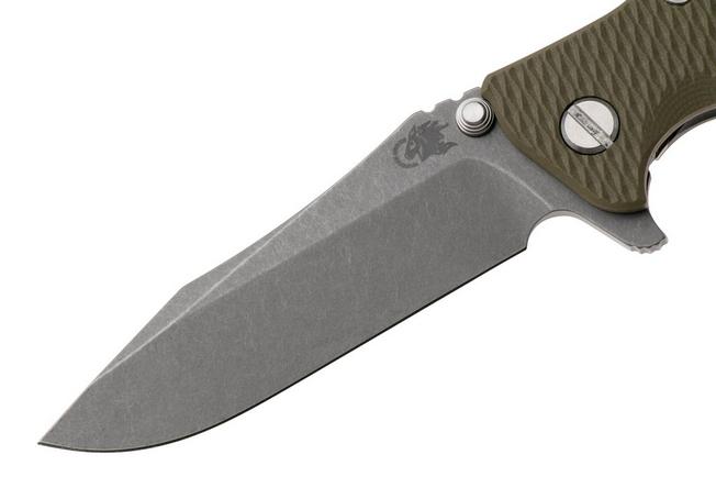 Afbeelding voor Rick Hinderer Eklipse 3.5" Spearpoint Working Finish S45VN, Titanium OD Green G10, zakmes