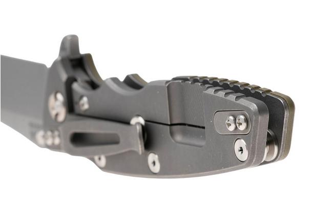 Afbeelding voor Rick Hinderer Eklipse 3.5" Spearpoint Working Finish S45VN, Titanium OD Green G10, zakmes