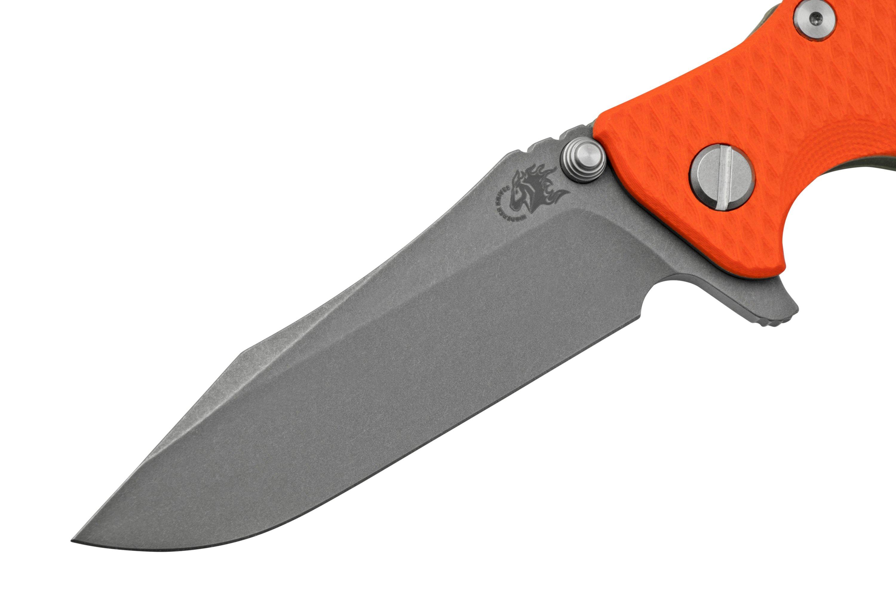 Rick Hinderer Eklipse 3.5” Spearpoint S45VN, Working Finish, Orange G10