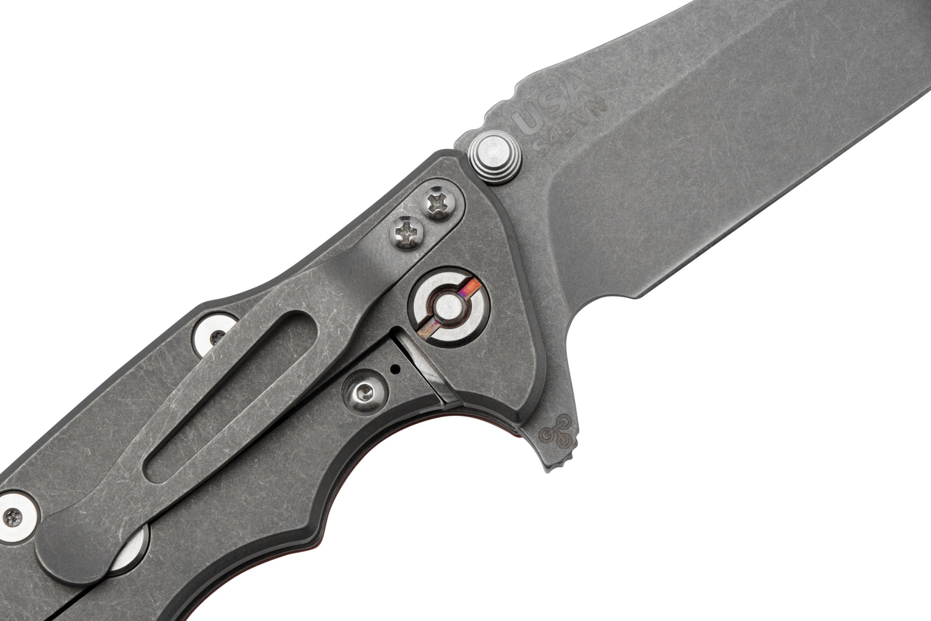 Rick Hinderer Eklipse 3.5” Spearpoint S45VN, Working Finish, Red G10 ...