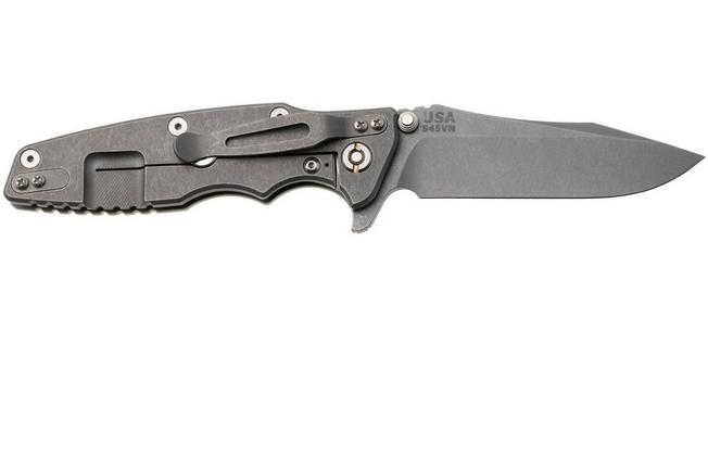 Afbeelding voor Rick Hinderer Eklipse 3.5" Spearpoint Working Finish S45VN, Titanium Translucent Green G10, zakmes