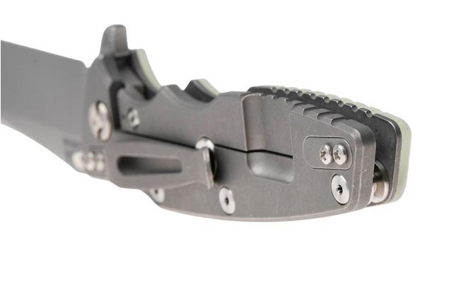 Afbeelding voor Rick Hinderer Eklipse 3.5" Spearpoint Working Finish S45VN, Titanium Translucent Green G10, zakmes