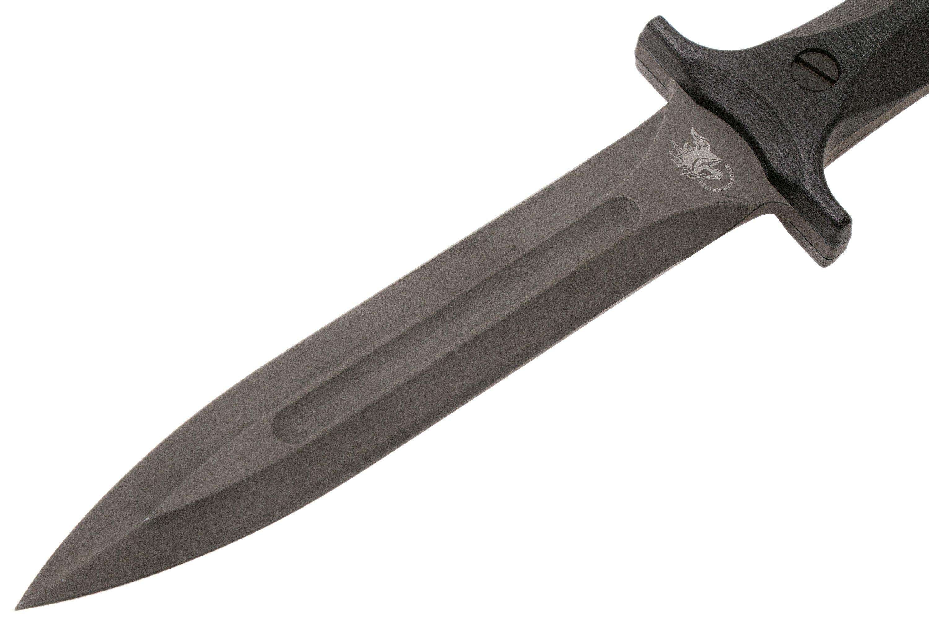 Rick Hinderer EK Dagger 3V DLC, Black Micarta commando dagger ...