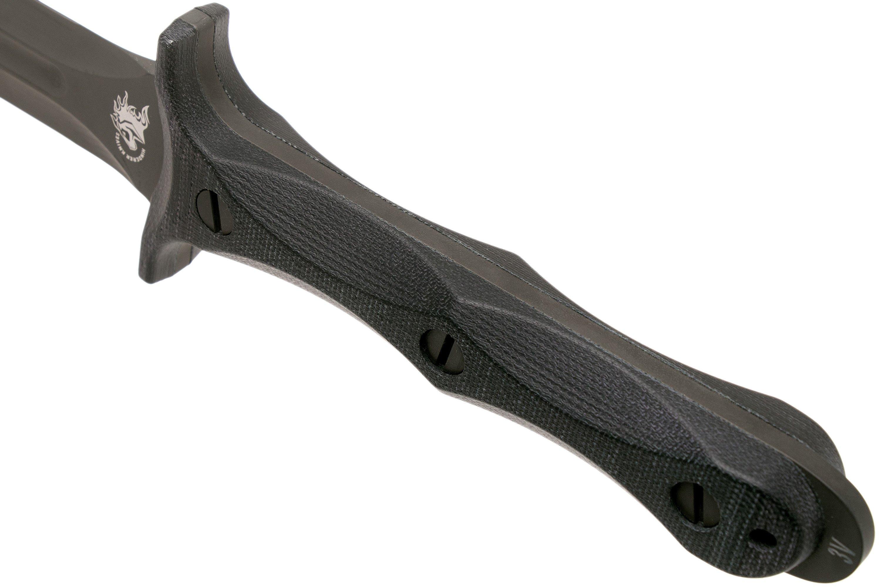 Rick Hinderer EK Dagger 3V DLC, Black Micarta commando dolkmes