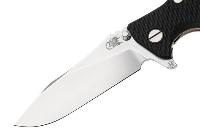 Afbeelding voor Rick Hinderer Eklipse 3.5" Slicer Hollow Stonewash Bronze S45VN, Titanium Black G10, zakmes