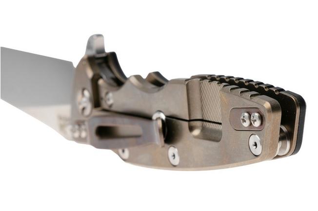 Afbeelding voor Rick Hinderer Eklipse 3.5" Slicer Hollow Stonewash Bronze S45VN, Titanium Black G10, zakmes