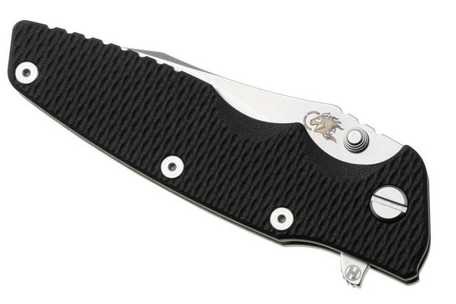 Afbeelding voor Rick Hinderer Eklipse 3.5" Slicer Hollow Stonewash Bronze S45VN, Titanium Black G10, zakmes