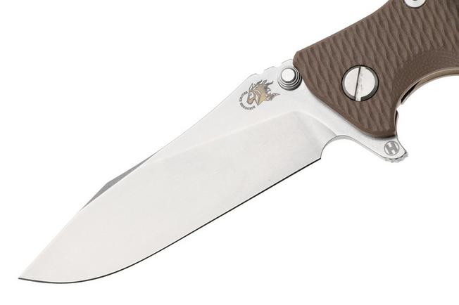 Afbeelding voor Rick Hinderer Eklipse 3.5" Slicer Hollow Stonewash Bronze S45VN, Titanium FDE G10, zakmes
