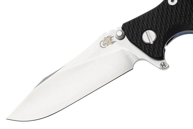 Afbeelding voor Rick Hinderer Eklipse 3.5" Slicer Hollow Stonewash Blue S45VN, Titanium Black G10, zakmes