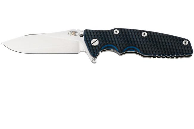 Afbeelding voor Rick Hinderer Eklipse 3.5" Slicer Hollow Stonewash Blue S45VN, Titanium Blue/Black G10, zakmes