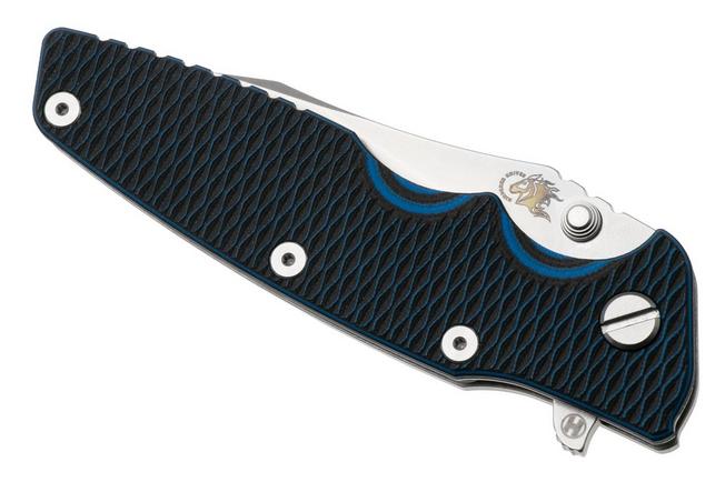 Afbeelding voor Rick Hinderer Eklipse 3.5" Slicer Hollow Stonewash Blue S45VN, Titanium Blue/Black G10, zakmes