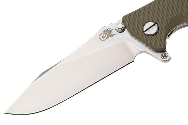Afbeelding voor Rick Hinderer Eklipse 3.5" Slicer Hollow Stonewashed S45VN, Titanium OD Green G10, zakmes
