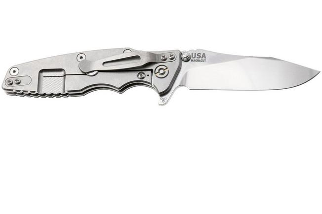 Afbeelding voor Rick Hinderer Eklipse 3.5" Skinny Slicer, Hollow Grind Stonewash Magnacut, Blue/Black G10, zakmes
