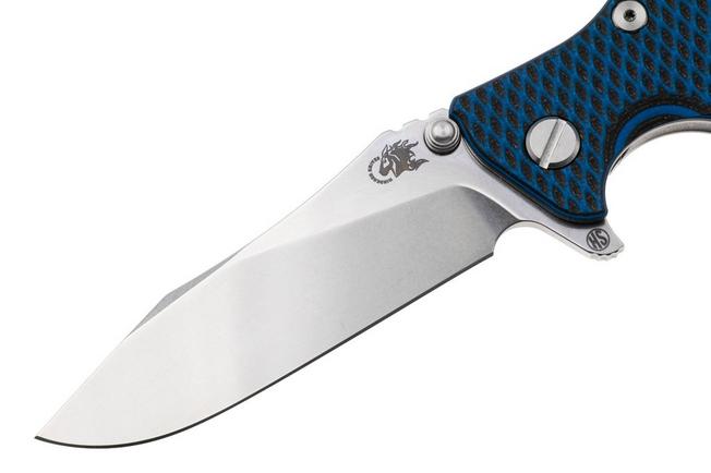 Afbeelding voor Rick Hinderer Eklipse 3.5" Skinny Slicer, Hollow Grind Stonewash Magnacut, Blue/Black G10, zakmes