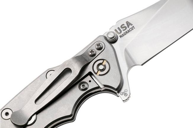 Afbeelding voor Rick Hinderer Eklipse 3.5" Skinny Slicer, Hollow Grind Stonewash Magnacut, Blue/Black G10, zakmes