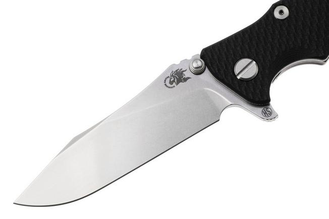 Afbeelding voor Rick Hinderer Eklipse 3.5" Skinny Slicer, Hollow Grind Stonewash Magnacut, Black G10, zakmes