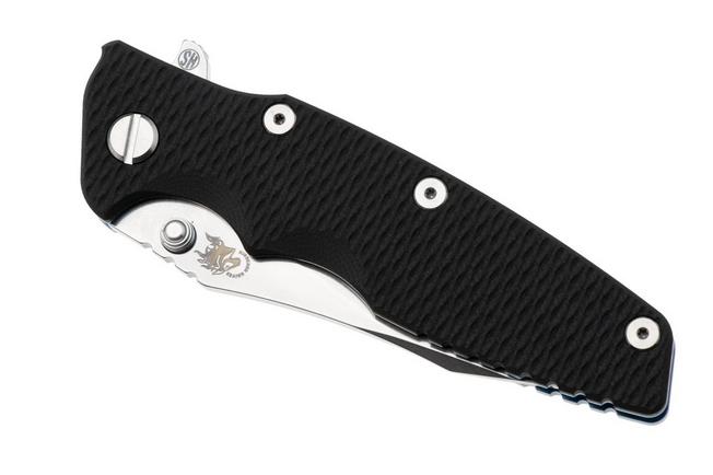 Afbeelding voor Rick Hinderer Eklipse 3.5" Skinny Slicer, Hollow Grind Stonewash Magnacut, Blue, Black G10, zakmes
