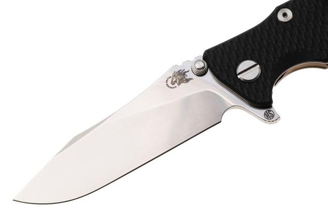 Afbeelding voor Rick Hinderer Eklipse 3.5" Skinny Slicer, Hollow Grind Stonewash Magnacut, Bronze, Black G10, zakmes
