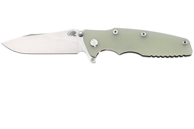 Afbeelding voor Rick Hinderer Eklipse 3.5" Skinny Slicer, Hollow Grind Stonewash Magnacut, Translucent G10, zakmes