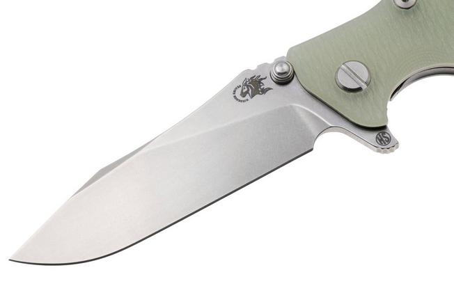 Afbeelding voor Rick Hinderer Eklipse 3.5" Skinny Slicer, Hollow Grind Stonewash Magnacut, Translucent G10, zakmes