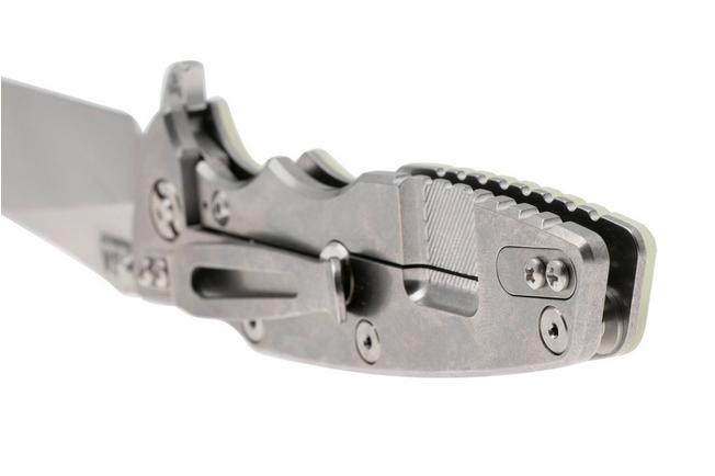 Afbeelding voor Rick Hinderer Eklipse 3.5" Skinny Slicer, Hollow Grind Stonewash Magnacut, Translucent G10, zakmes