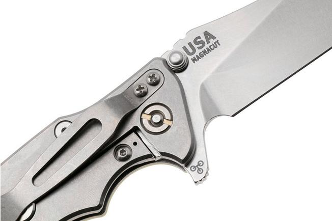 Afbeelding voor Rick Hinderer Eklipse 3.5" Skinny Slicer, Hollow Grind Stonewash Magnacut, Translucent G10, zakmes