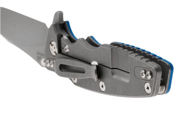 Afbeelding voor Rick Hinderer Eklipse 3.5 Skinny Slicer, EK35MG-WFBL-G10, Stonewashed CPM MagnaCut, Tri-Way Blue G10 zakmes