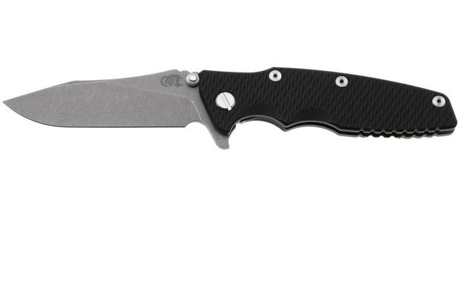Afbeelding voor Rick Hinderer Eklipse 3.5" Skinny Slicer, Hollow Grind Working Finish Magnacut, Black G10, zakmes
