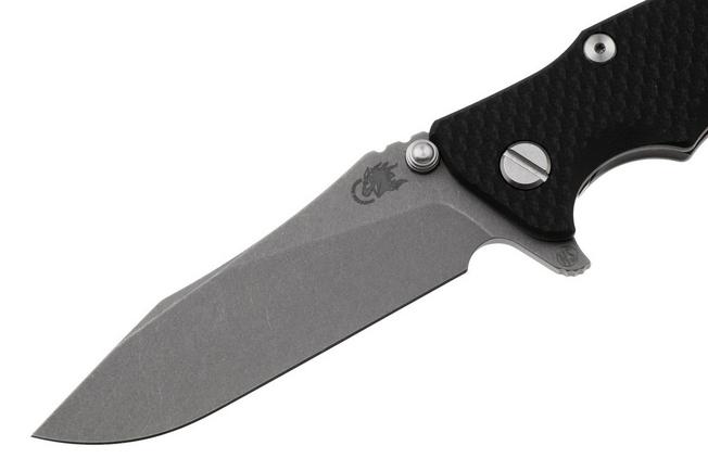 Afbeelding voor Rick Hinderer Eklipse 3.5" Skinny Slicer, Hollow Grind Working Finish Magnacut, Black G10, zakmes
